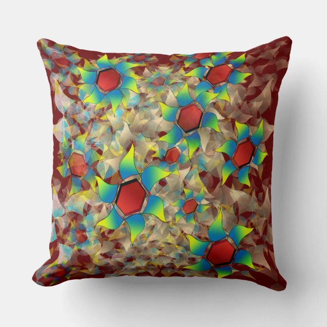 Olika virtuella blommor, blåa petaler kudde (Framsida)