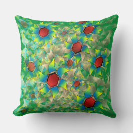 Olika virtuella blommor, blåaktiga blad på grönten kudde