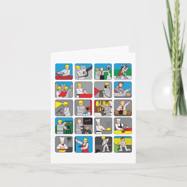 Olika yrken kort (Framsida)