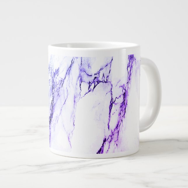 Olikhet i lila och blåaktig marmorerad ådring jumbo mugg (Framsida höger)