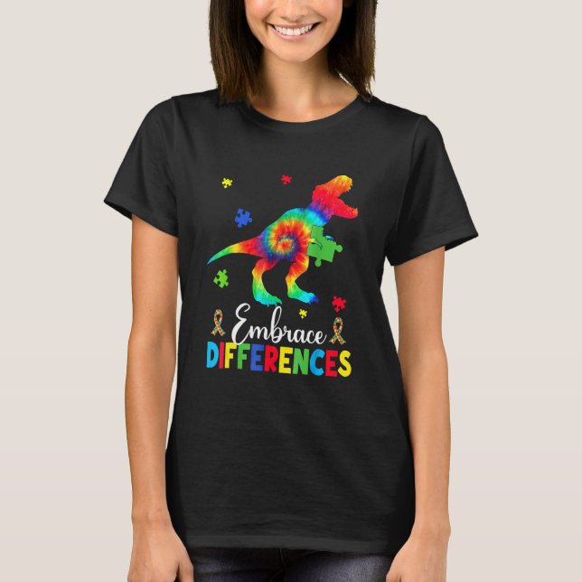 Olikheter mellan Autism Dinosaur Puzzle Biet och e T Shirt (Framsida)