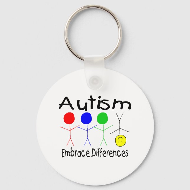 Olikheter mellan autism och tillväxt nyckelring (Framsida)