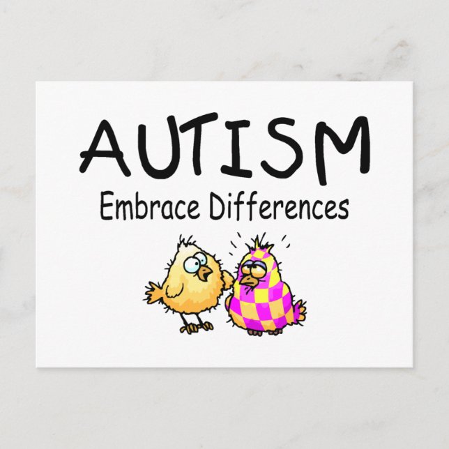 Olikheter mellan autism och tillväxt vykort (Framsida)
