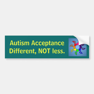Olikt Autismgodtagande, INTE mindre Bildekal