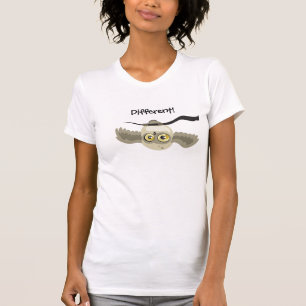 Olikt! Den uppochnervända ugglan tänder skjortan Tee Shirt