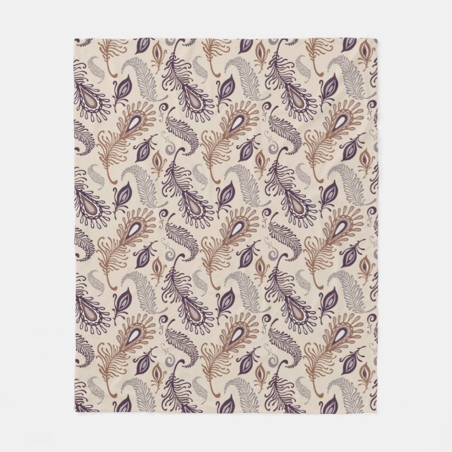 Olikt fjädermönster fleecefilt (Framsidan)