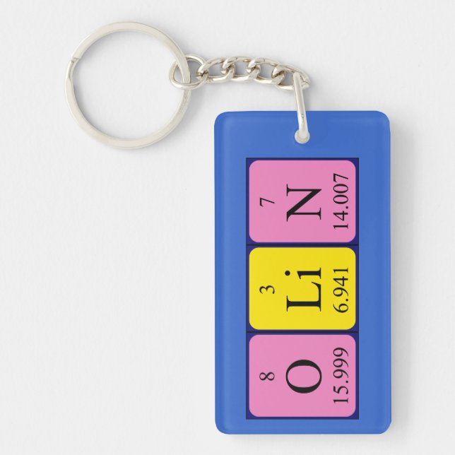 Olin Periodisk nyckelring bord namn (Framsidan)