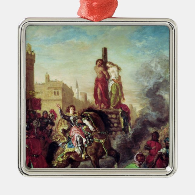 Olinda och Sophronia på bålen Julgransprydnad Metall (Framsidan)