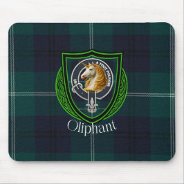 Oliphant skotska klan tartan och vapensköld musmatta