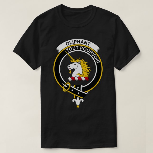Oliphant Vapensköld Tartan Klan Scottish Klan T Shirt (Design framsida)