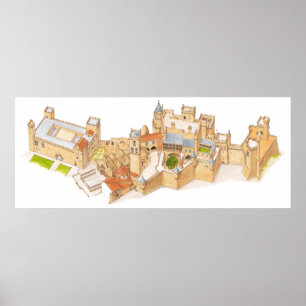 Olit Castle. Navarra Spanien Poster