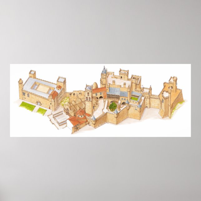 Olit Castle. Navarra Spanien Poster (Framsidan)