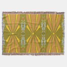 Oliv Art Deco Guld Sprickor Filt