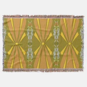 Oliv Art Deco Guld Sprickor Filt