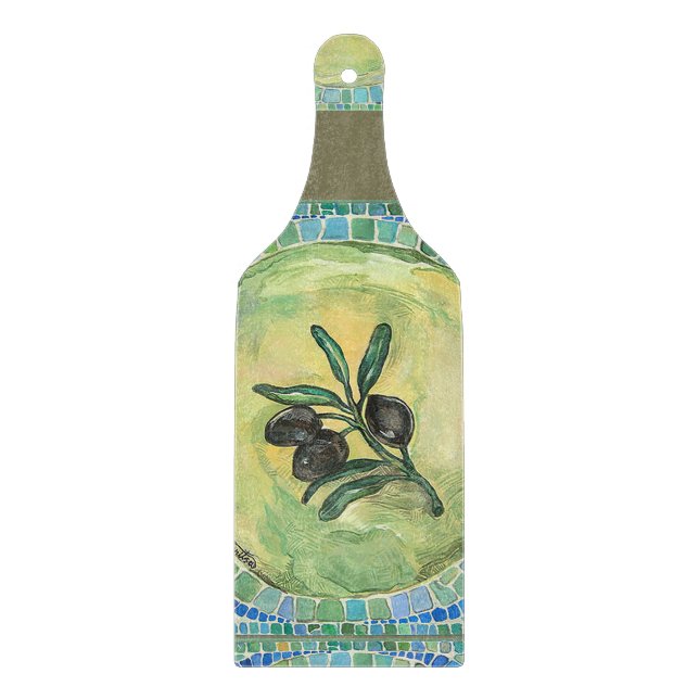 "Oliv" - den dekorativa Glass skärbrädan paddlar (Framsidan)