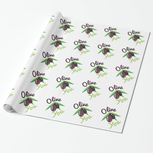 Oliv dig presentpapper (Utrullad)