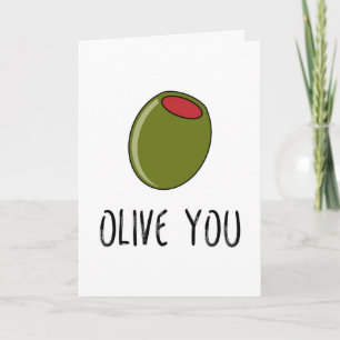 Oliv du, pun, rolig jag älskar dig, Alla hjärtans Kort