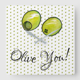 Oliv Fyrkantig Klocka