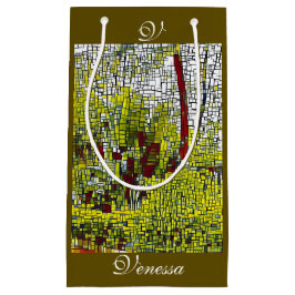 Oliv grönt Abstrakt Art Bridesmaid Monogram Small