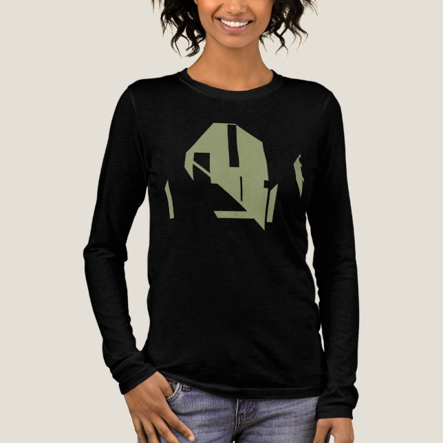Oliv grönt Abstrakt för geometriska former T Shirt (Framsida)