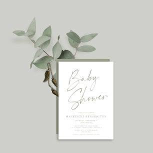 Oliv grönt babystövel för Modern Sage Inbjudningar