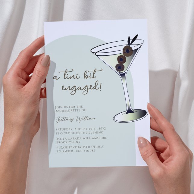 Oliv grönt Bachelorette med en tini-bit Inbjudningar (Skapare uppladdad)