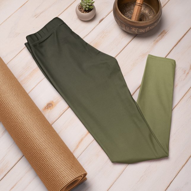 Oliv grönt baljväxter i hösten Trend Färg Leggings (Mockup 1)