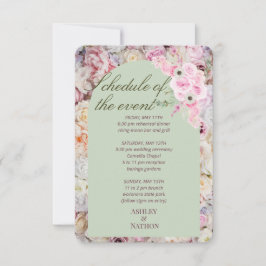 Oliv grönt Blommigt Arch-sommarrepetition Inbjudan