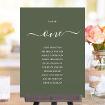 Oliv grönt Bordsnumrets sittdiagram Inbjudningar<br><div class="desc">Dessa oliv grönt eleganter namnteckning dubbla för  av skriptsidiga platskort för bordsnummer är perfekt för alla firande. Designad av Thisisnotme©</div>