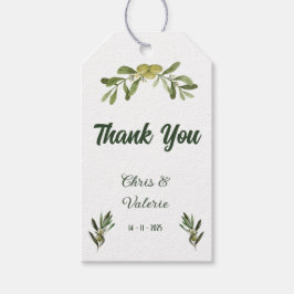 Oliv grönt Bröllop Presentetikett