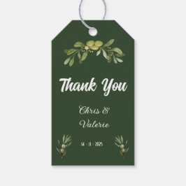 Oliv grönt Bröllop Presentetikett