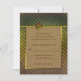 Oliv grönt, Brun stripe Pub Mitzvah OSA kort