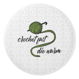 Oliv grönt Crochet Fast, Die Warm Knopp