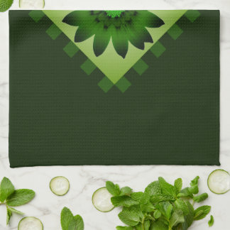Oliv grönt Daisy Flower Kitchen Towel Kökshandduk