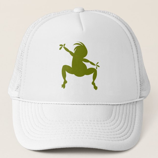 Oliv grönt Dancing Kokopelli Keps (Framsida)