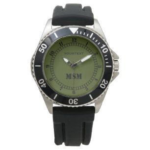 Oliv grönt decor anpassar detta enkelt armbandsur
