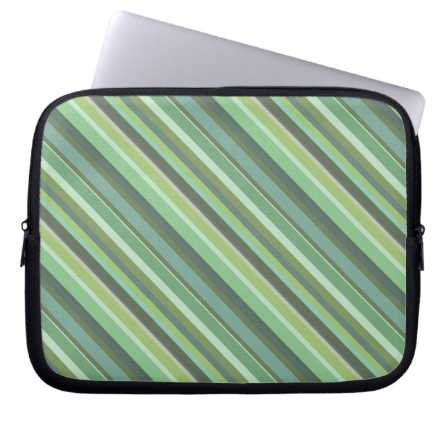Oliv grönt diagonalt rand laptop fodral (Framsidan)