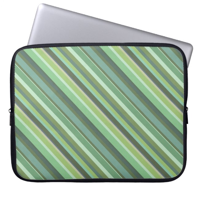 Oliv grönt diagonalt rand laptop fodral (Framsidan)
