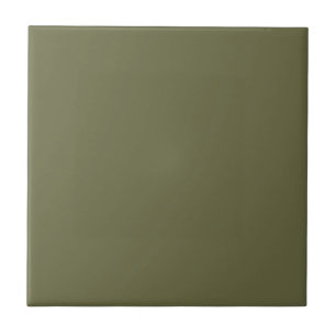 Oliv grönt Earthy Solid Färg Skriv ut Kakelplatta