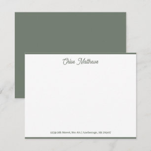Oliv grönt elegant i Stationery Gräns Anteckningskort