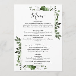 Oliv grönt Elegant Land Blommigt Bröllop Meny