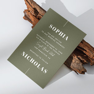 Oliv grönt Elegantens minimalistiska QR-kod för br Inbjudningar