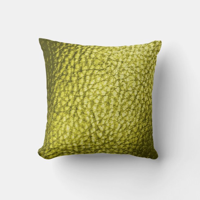 Oliv grönt Faux Leather New Kudde (Framsida)