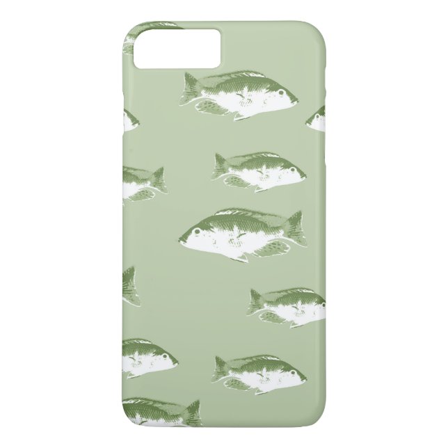 Oliv grönt fisk Case-Mate iPhone skal (Baksida)