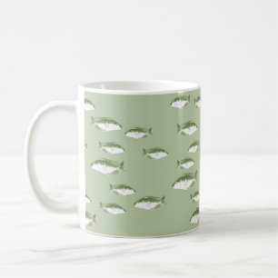 Oliv grönt fisk kaffemugg