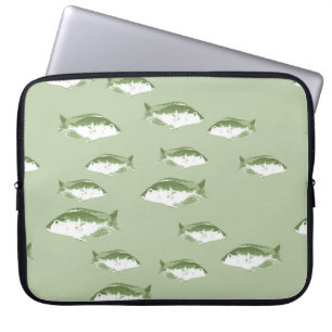 Oliv grönt fisk laptop fodral