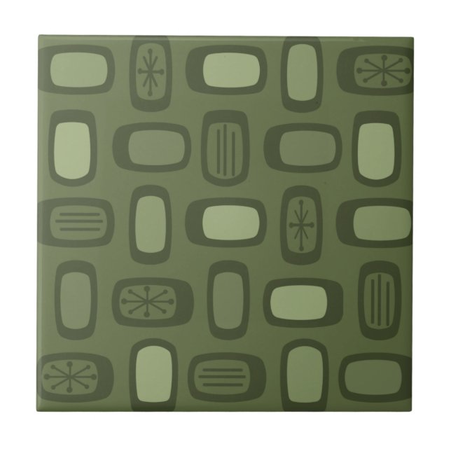 Oliv grönt för MCM-rundade rektanglar under 2000-t Kakelplatta (Framsidan)