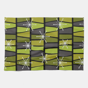 Oliv grönt Geometric MCM-Abstrakt Kökshandduk