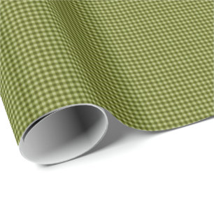 Oliv grönt Gingham-GÅVA som SLÅR IN PAPPER Presentpapper