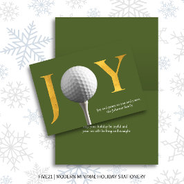 Oliv grönt Golf Joy & Peace Foldad jul Helgkort